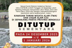 21 Kawasan Konservasi Bengkulu Ditutup Selama Nataru 2025–2026, Ini Daftarnya