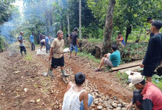 Gotong-Royong, Warga dan Pemdes Semelako Atas Kompak Perbaiki Jalan Desa