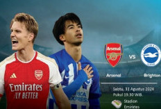 Susunan Pemain Arsenal vs Brighton & Hove Albion pada 31 Agustus 2024