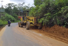 5 Bulan Tanpa Penanganan, Material Longsor Melintang di Jalan Dibersihkan 