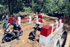 Jembatan Armco di Tapteng Rampung, Satgas Kodam I/BB: Akses Warga Pulih 100 Persen
