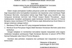 Bayar Pajak Kendaraan di Bengkulu Kini Tak Perlu KTP Pemilik Lama