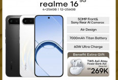 Realme 16 5G: Layar AMOLED 6,57 inci beresolusi Full HD+