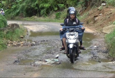 Penampakan Jalan Provinsi Menuju Objek Wisata Air Putih Lebong Masih Rusak Parah
