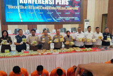 Polisi Bongkar Dua Jaringan Narkotika asal Malaysia di Lampung, 20 Orang Tersangka Ditangkap